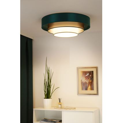Duolla - LED loftlampe LUNETA LED/26W/230V diameter 60 cm 4000K grøn/guldfarvet/hvid