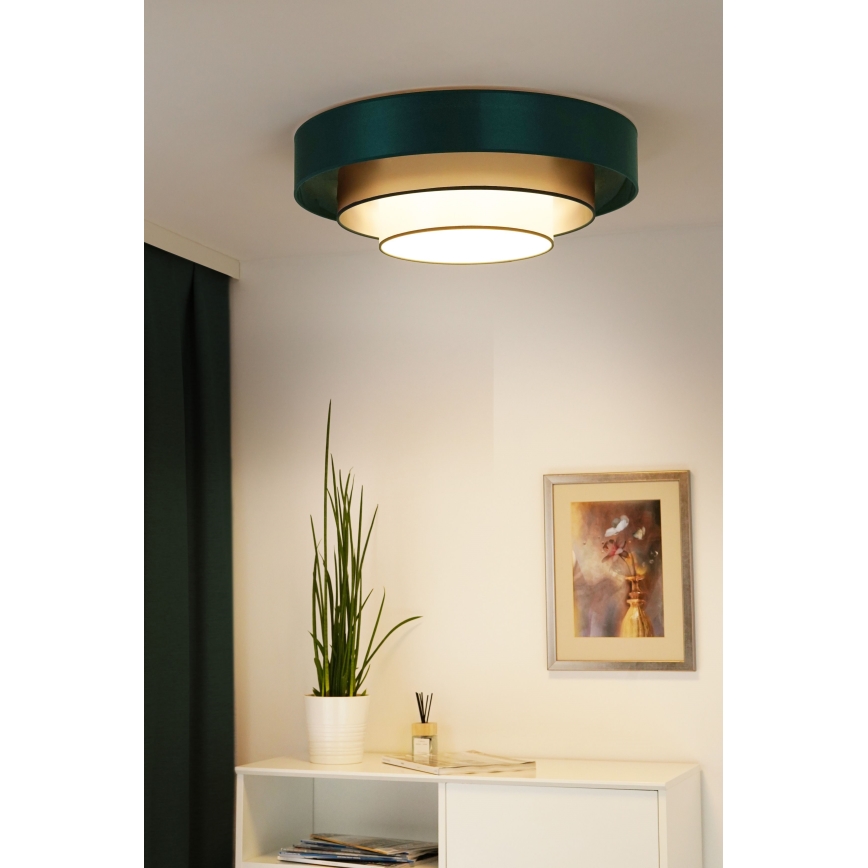 Duolla - LED loftlampe LUNETA LED/26W/230V diameter 60 cm 4000K grøn/guldfarvet/hvid