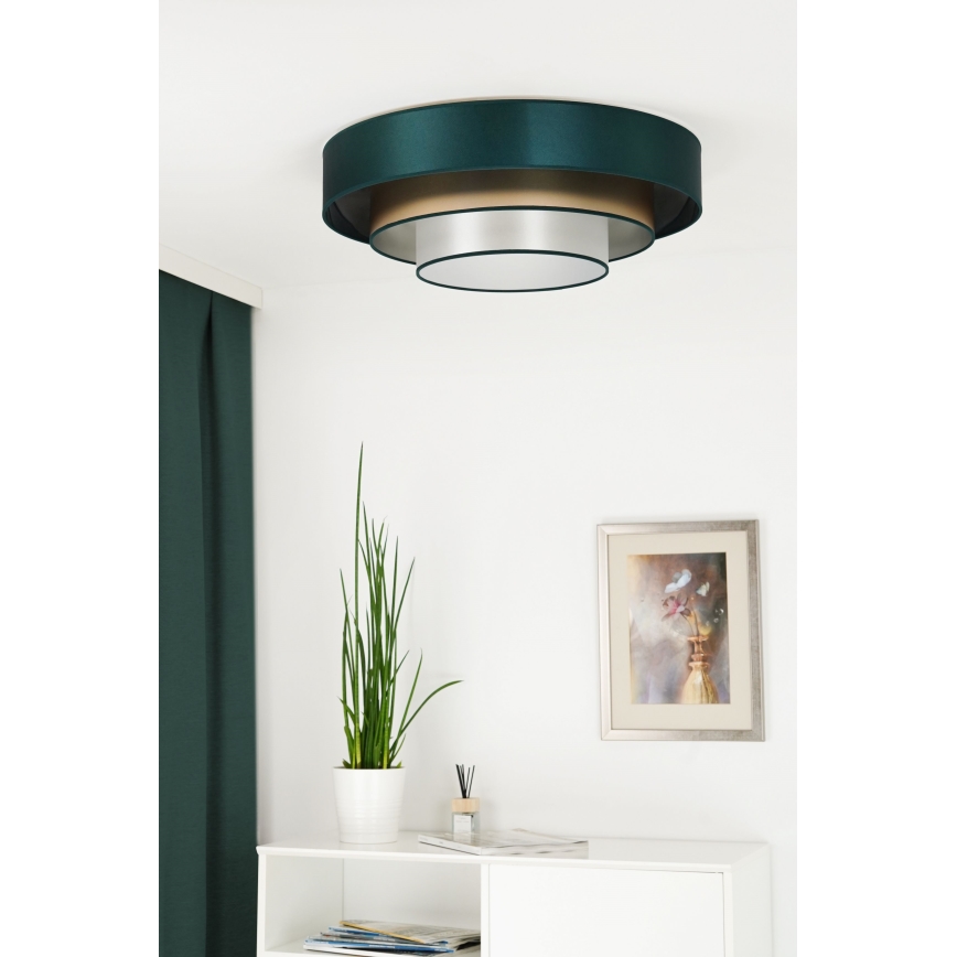 Duolla - LED loftlampe LUNETA LED/26W/230V diameter 60 cm 4000K grøn/guldfarvet/hvid