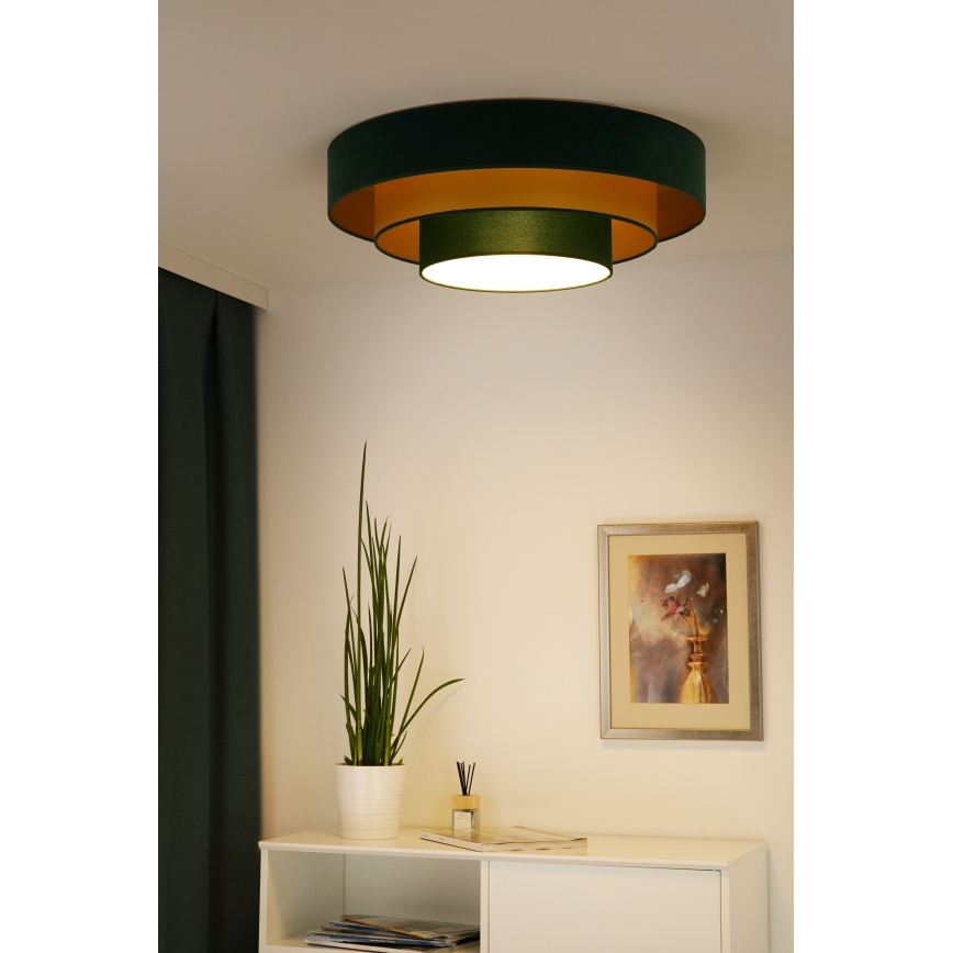 Duolla - LED loftlampe LUNETA LED/26W/230V diameter 60 cm 4000K grøn/guldfarvet
