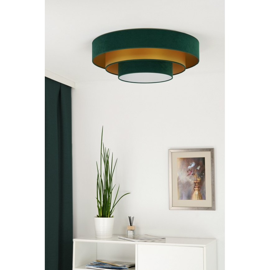 Duolla - LED loftlampe LUNETA LED/26W/230V diameter 60 cm 4000K grøn/guldfarvet
