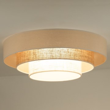 Duolla - LED loftlampe LUNETA LED/26W/230V diameter 60 cm 4000K Rattan/beige/brun