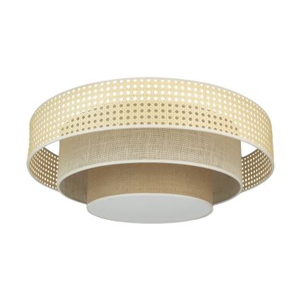 Duolla - LED loftlampe LUNETA LED/26W/230V diameter 60 cm 4000K Rattan/beige/brun