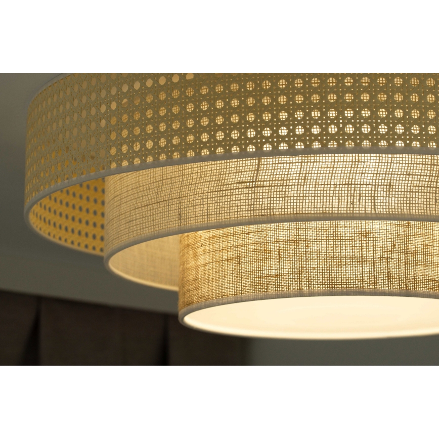 Duolla - LED loftlampe LUNETA LED/26W/230V diameter 60 cm 4000K Rattan/beige/brun