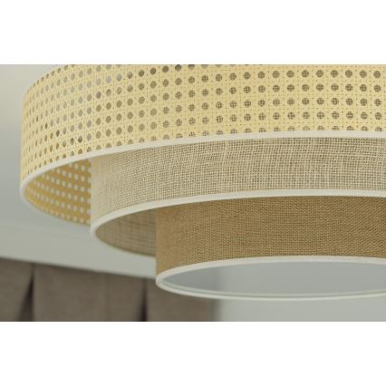 Duolla - LED loftlampe LUNETA LED/26W/230V diameter 60 cm 4000K Rattan/beige/brun