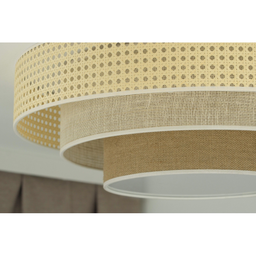 Duolla - LED loftlampe LUNETA LED/26W/230V diameter 60 cm 4000K Rattan/beige/brun