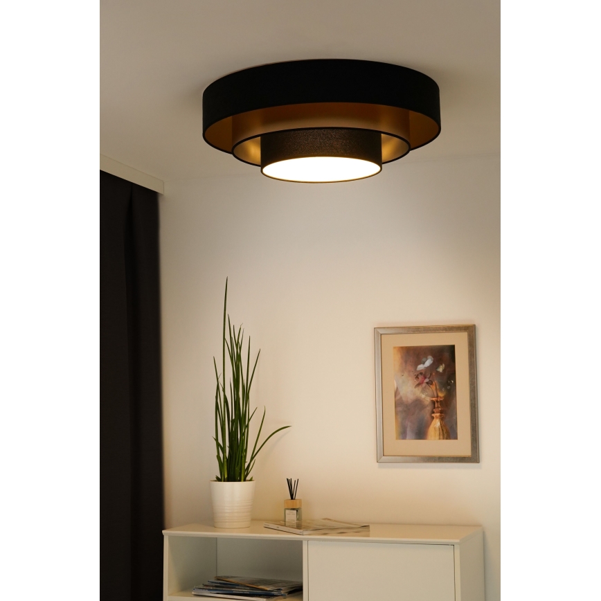 Duolla - LED loftlampe LUNETA LED/26W/230V diameter 60 cm 4000K sort/guldfarvet