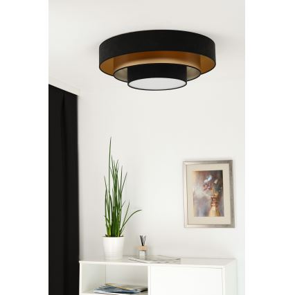 Duolla - LED loftlampe LUNETA LED/26W/230V diameter 60 cm 4000K sort/guldfarvet