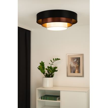 Duolla - LED loftlampe LUNETA LED/26W/230V diameter 60 cm 4000K sort/kobber/hvid