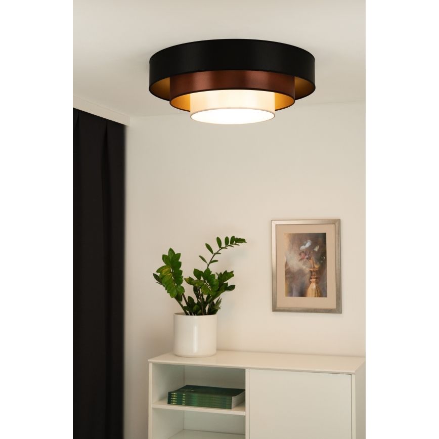 Duolla - LED loftlampe LUNETA LED/26W/230V diameter 60 cm 4000K sort/kobber/hvid