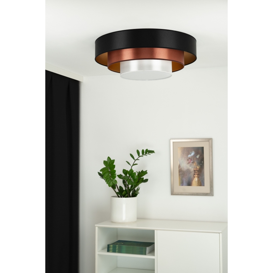 Duolla - LED loftlampe LUNETA LED/26W/230V diameter 60 cm 4000K sort/kobber/hvid