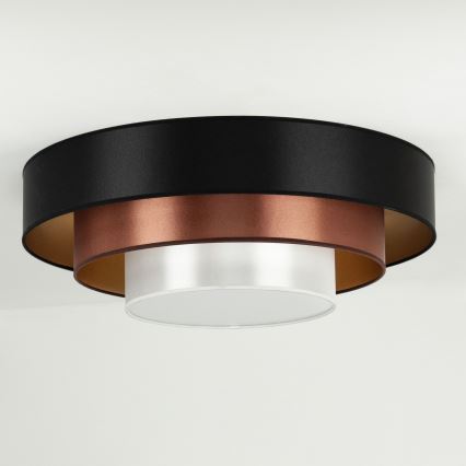 Duolla - LED loftlampe LUNETA LED/26W/230V diameter 60 cm 4000K sort/kobber/hvid