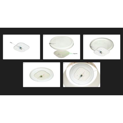 Duolla - LED loftlampe LUNETA LED/26W/230V diameter 60 cm 4000K sort/kobber/hvid