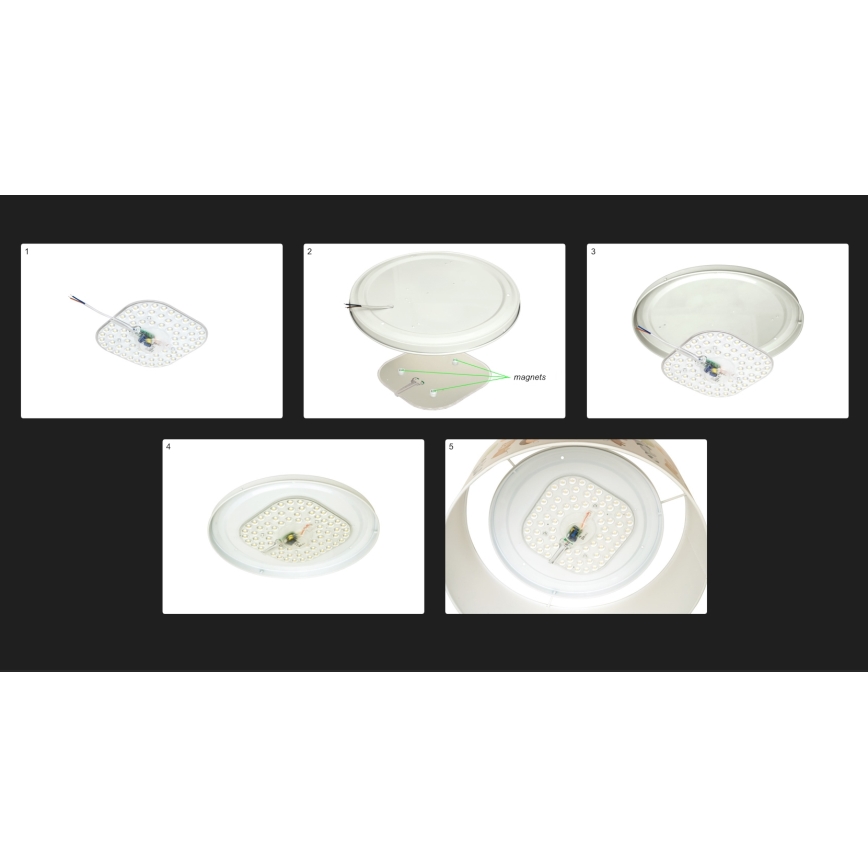 Duolla - LED loftlampe LUNETA LED/26W/230V diameter 60 cm 4000K sort/kobber/hvid