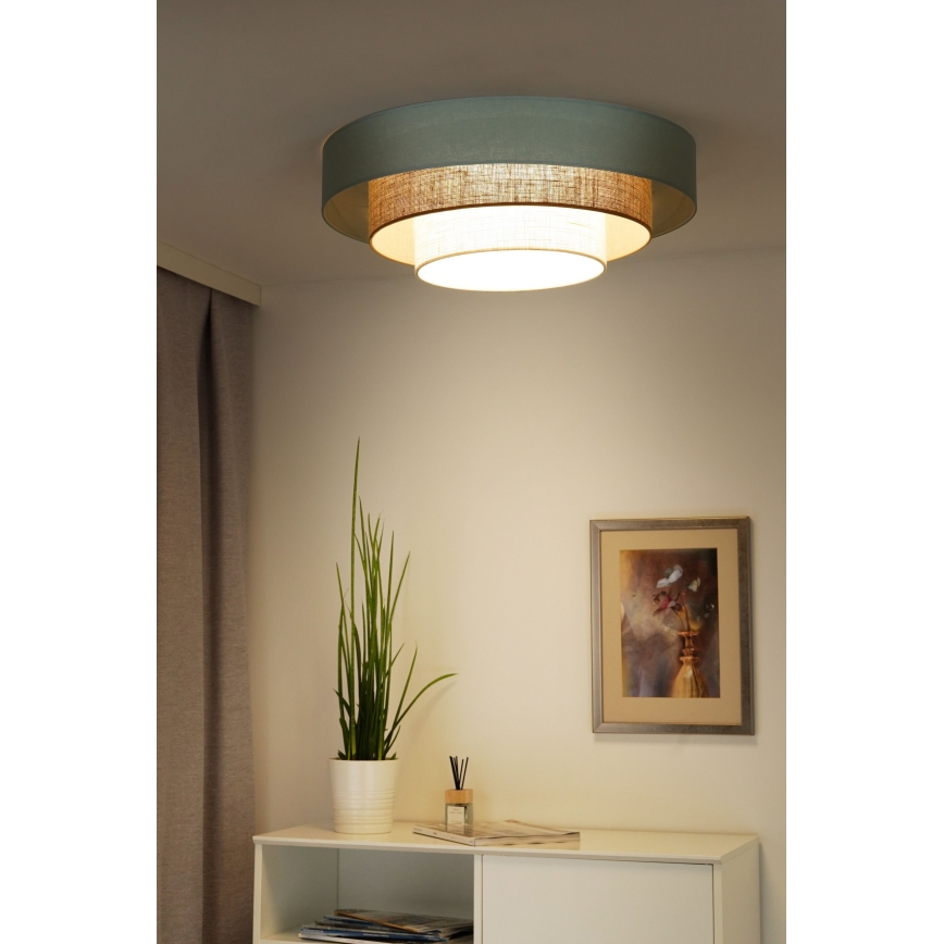 Duolla - LED loftlampe LUNETA LED/26W/230V diameter 60 cm 4000K turkis/beige/cremefarvet
