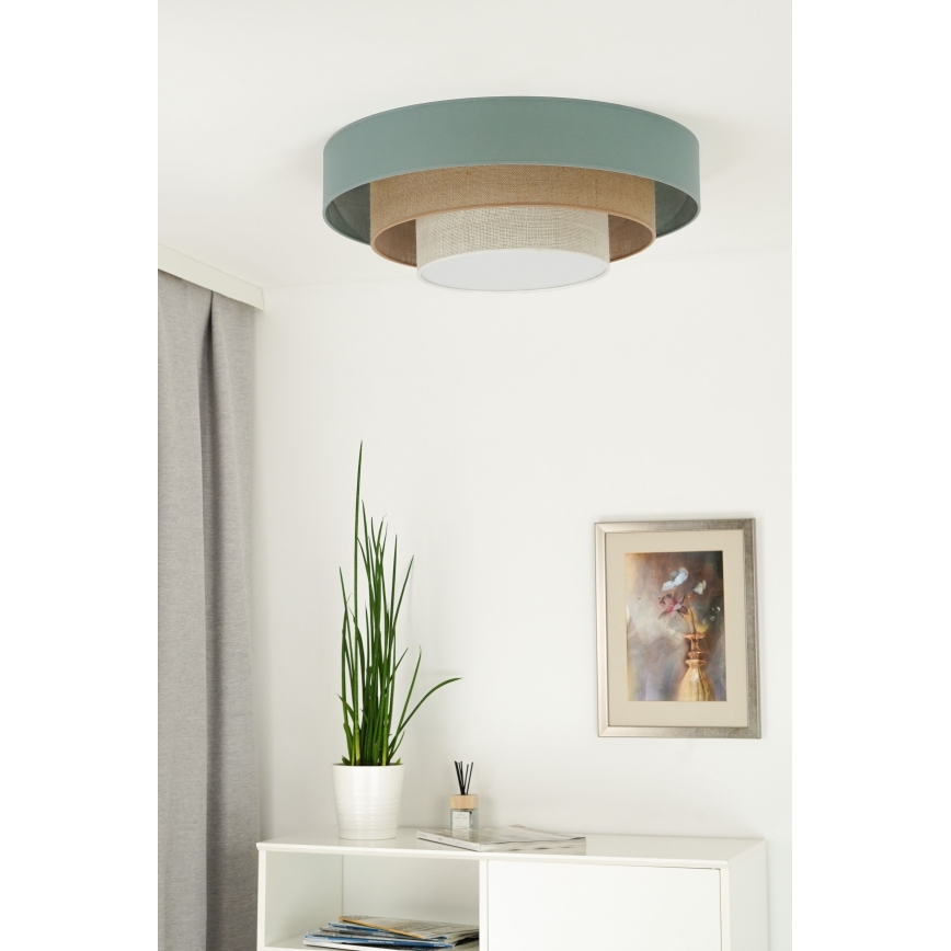 Duolla - LED loftlampe LUNETA LED/26W/230V diameter 60 cm 4000K turkis/beige/cremefarvet