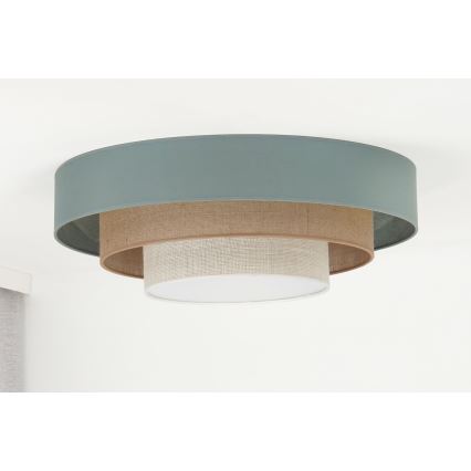 Duolla - LED loftlampe LUNETA LED/26W/230V diameter 60 cm 4000K turkis/beige/cremefarvet