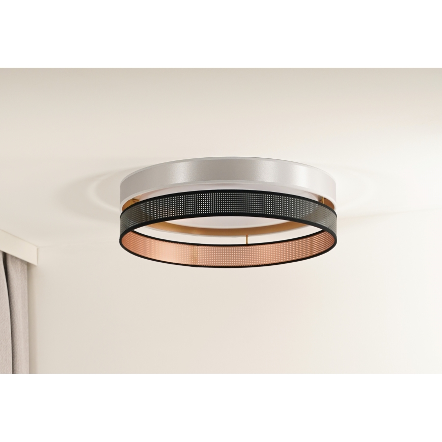 Duolla - LED loftlampe ROLLER DUO SHINY LED/24W/230V diameter 45 cm sølvfarvet/sort