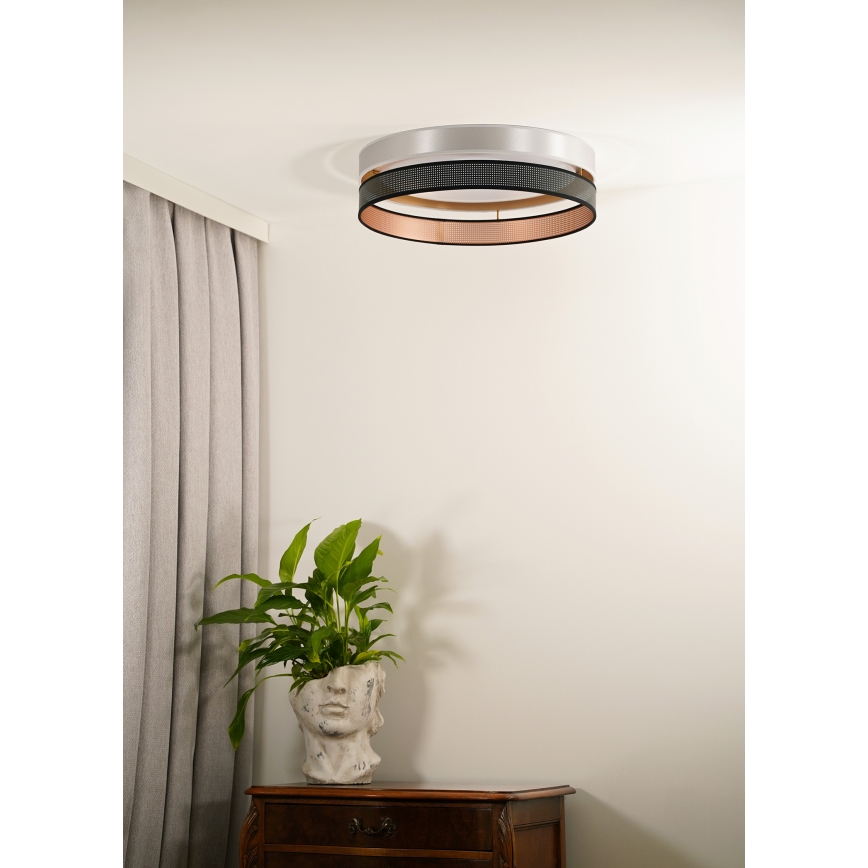 Duolla - LED loftlampe ROLLER DUO SHINY LED/24W/230V diameter 45 cm sølvfarvet/sort