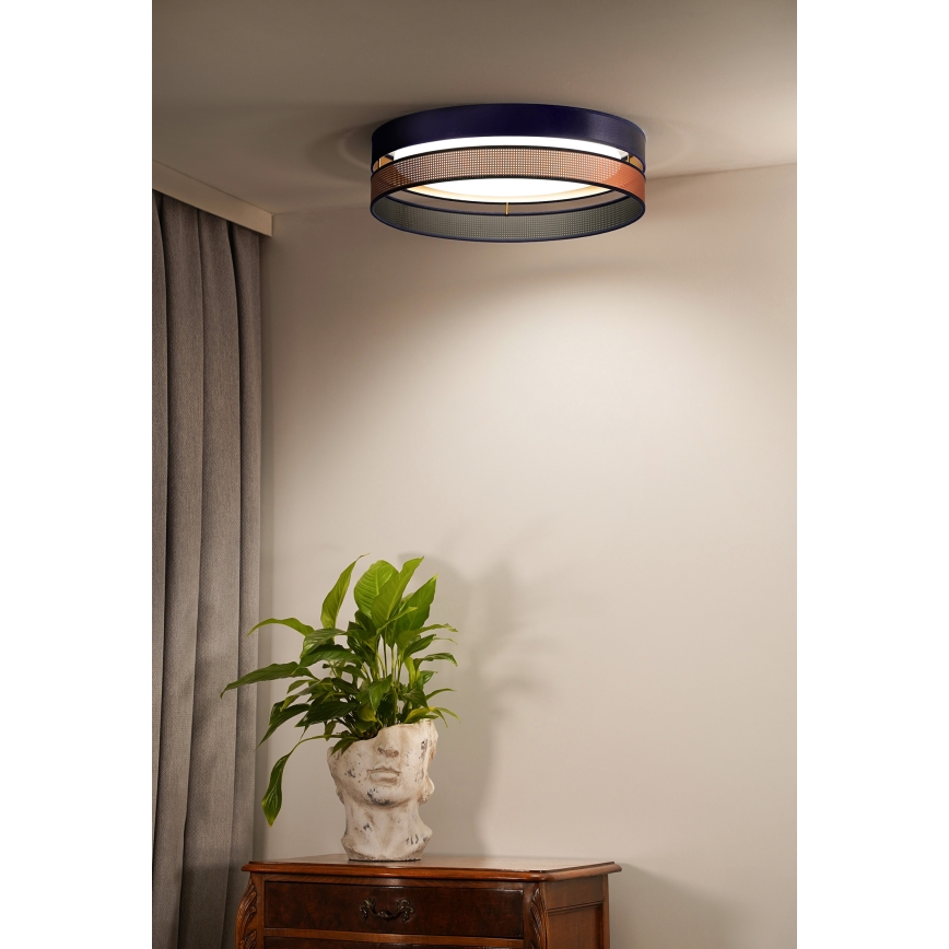 Duolla - LED loftlampe ROLLER DUO SHINY LED/24W/230V diameter 45 cm blå/kobber