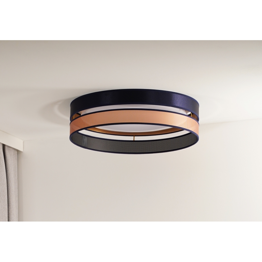 Duolla - LED loftlampe ROLLER DUO SHINY LED/24W/230V diameter 45 cm blå/kobber