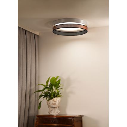 Duolla - LED loftlampe ROLLER DUO SHINY LED/24W/230V diameter 45 cm hvid/kobber