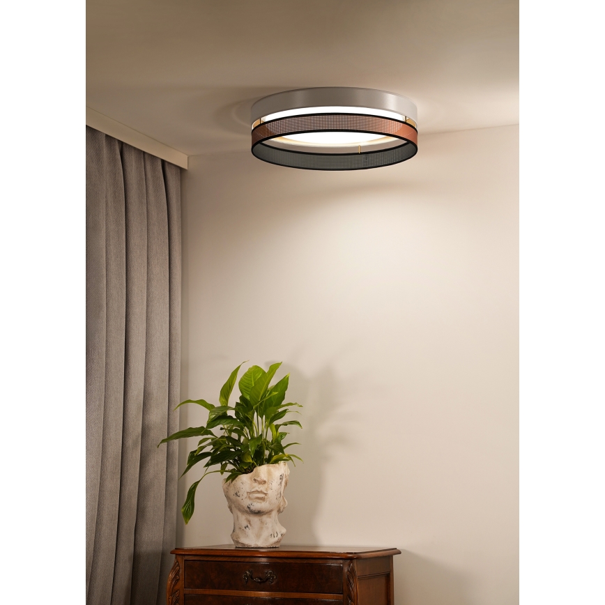 Duolla - LED loftlampe ROLLER DUO SHINY LED/24W/230V diameter 45 cm hvid/kobber