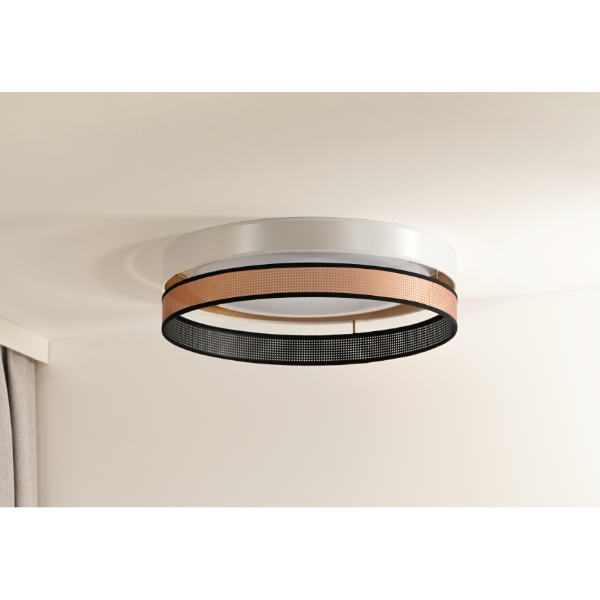 Duolla - LED loftlampe ROLLER DUO SHINY LED/24W/230V diameter 45 cm hvid/kobber