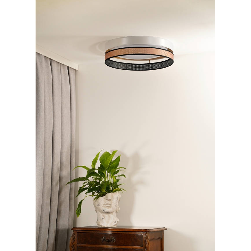 Duolla - LED loftlampe ROLLER DUO SHINY LED/24W/230V diameter 45 cm hvid/kobber