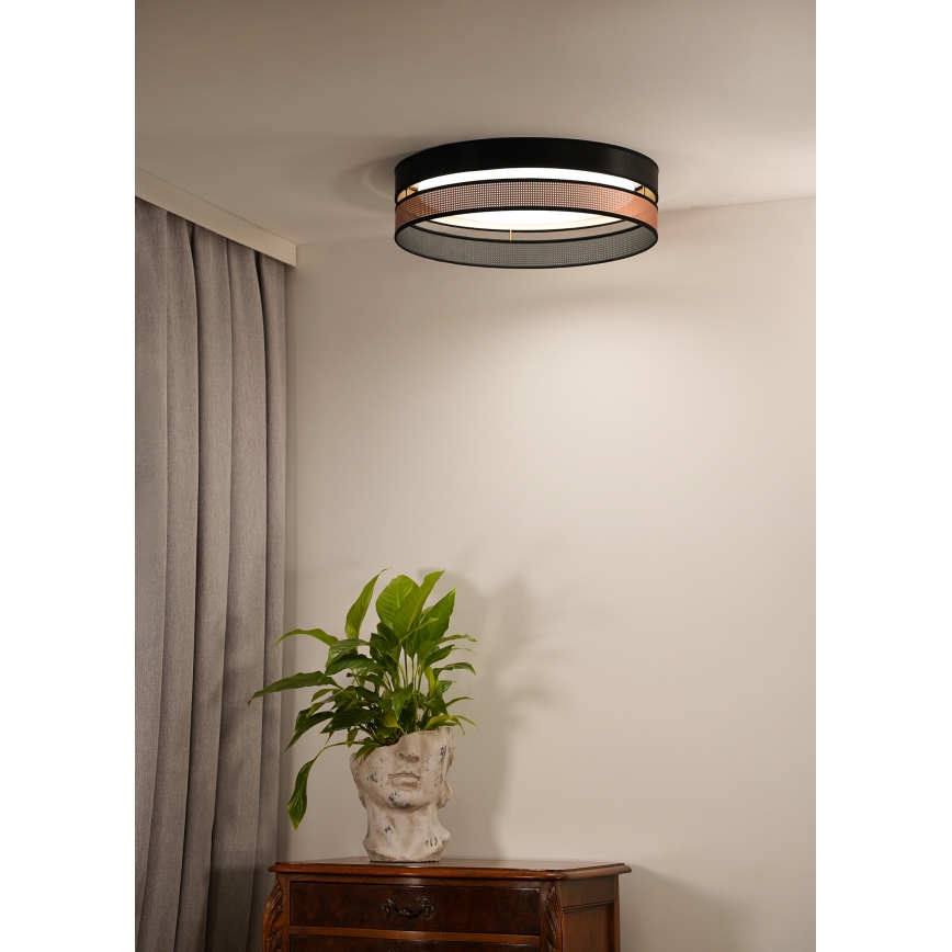 Duolla - LED loftlampe ROLLER DUO SHINY LED/24W/230V diameter 45 cm sort/kobber