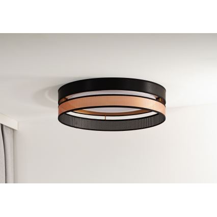 Duolla - LED loftlampe ROLLER DUO SHINY LED/24W/230V diameter 45 cm sort/kobber