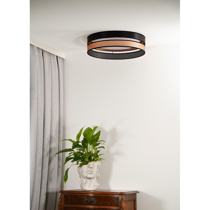 Duolla - LED loftlampe ROLLER DUO SHINY LED/24W/230V diameter 45 cm sort/kobber