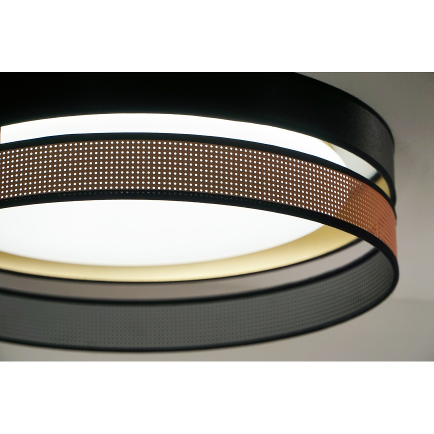 Duolla - LED loftlampe ROLLER DUO SHINY LED/24W/230V diameter 45 cm sort/kobber