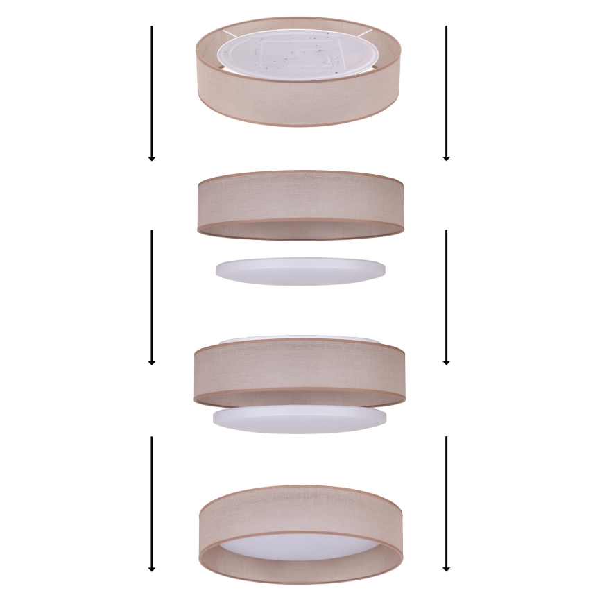 Duolla - LED loftlampe ROLLER LED/24W/230V diameter 45 cm beige