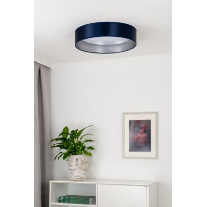 Duolla - LED loftlampe ROLLER LED/24W/230V diameter 45 cm blå/sølvfarvet