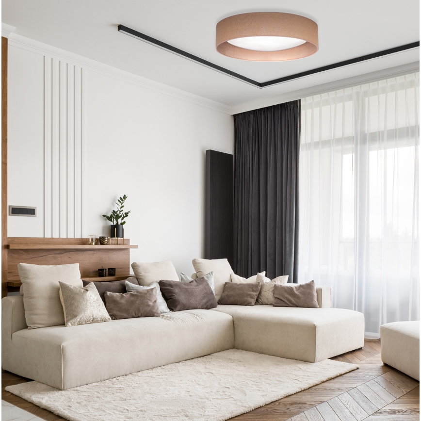 Duolla - LED loftlampe ROLLER LED/24W/230V diameter 45 cm lysebrun