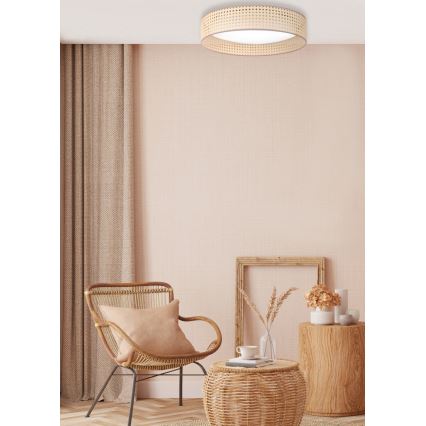 Duolla - LED loftlampe ROLLER LED/24W/230V diameter 45 cm Rattan