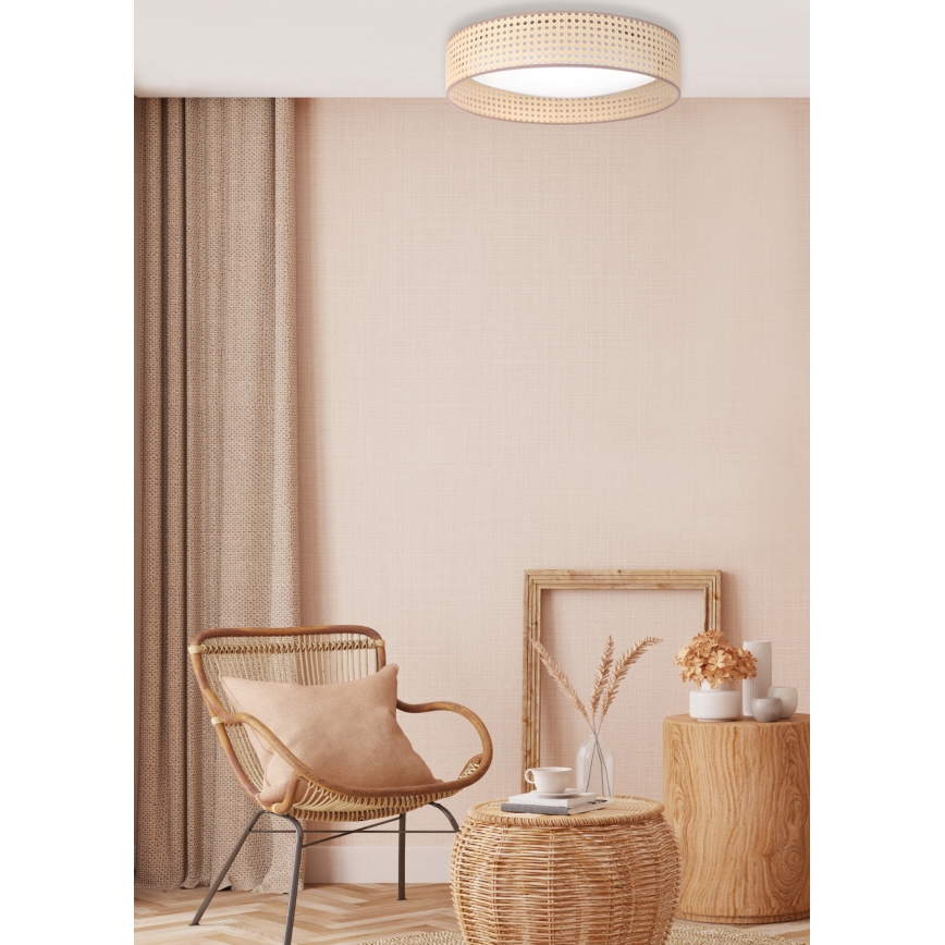 Duolla - LED loftlampe ROLLER LED/24W/230V diameter 45 cm Rattan