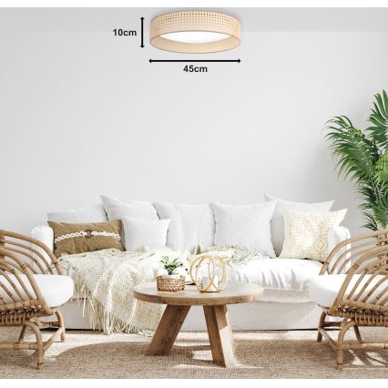Duolla - LED loftlampe ROLLER LED/24W/230V diameter 45 cm Rattan