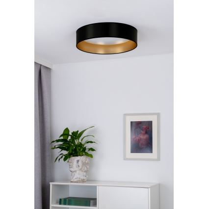 Duolla - LED loftlampe ROLLER LED/24W/230V diameter 45 cm sort/guldfarvet