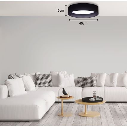 Duolla - LED loftlampe ROLLER LED/24W/230V diameter 45 cm sort