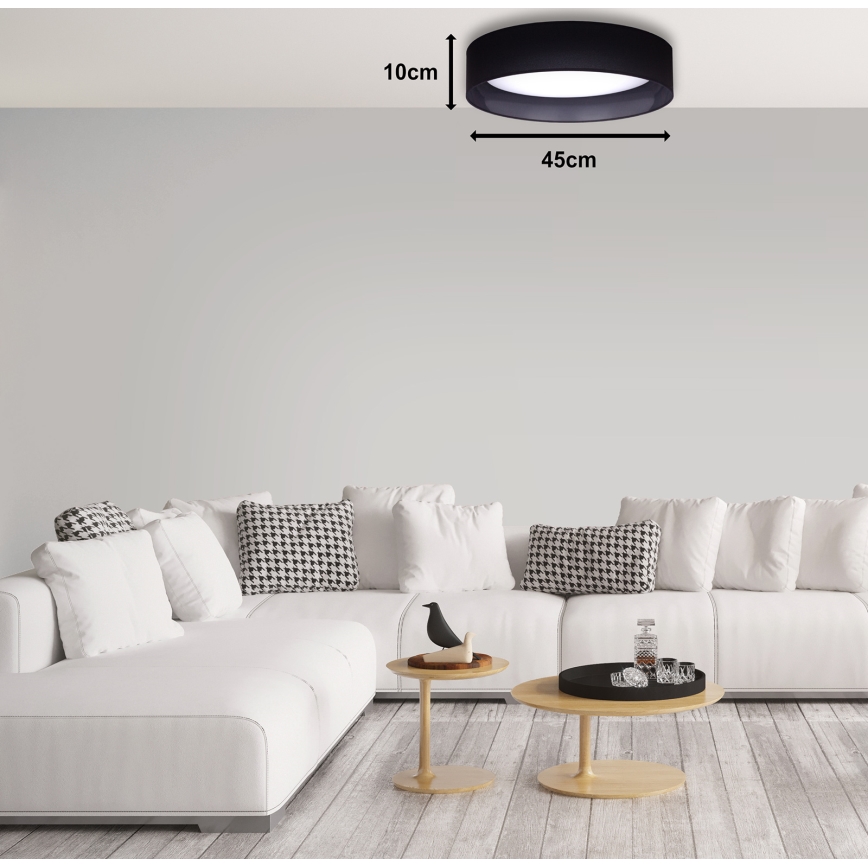 Duolla - LED loftlampe ROLLER LED/24W/230V diameter 45 cm sort