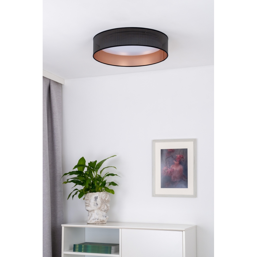 Duolla - LED loftlampe ROLLER LED/24W/230V diameter 45 cm sort/kobber