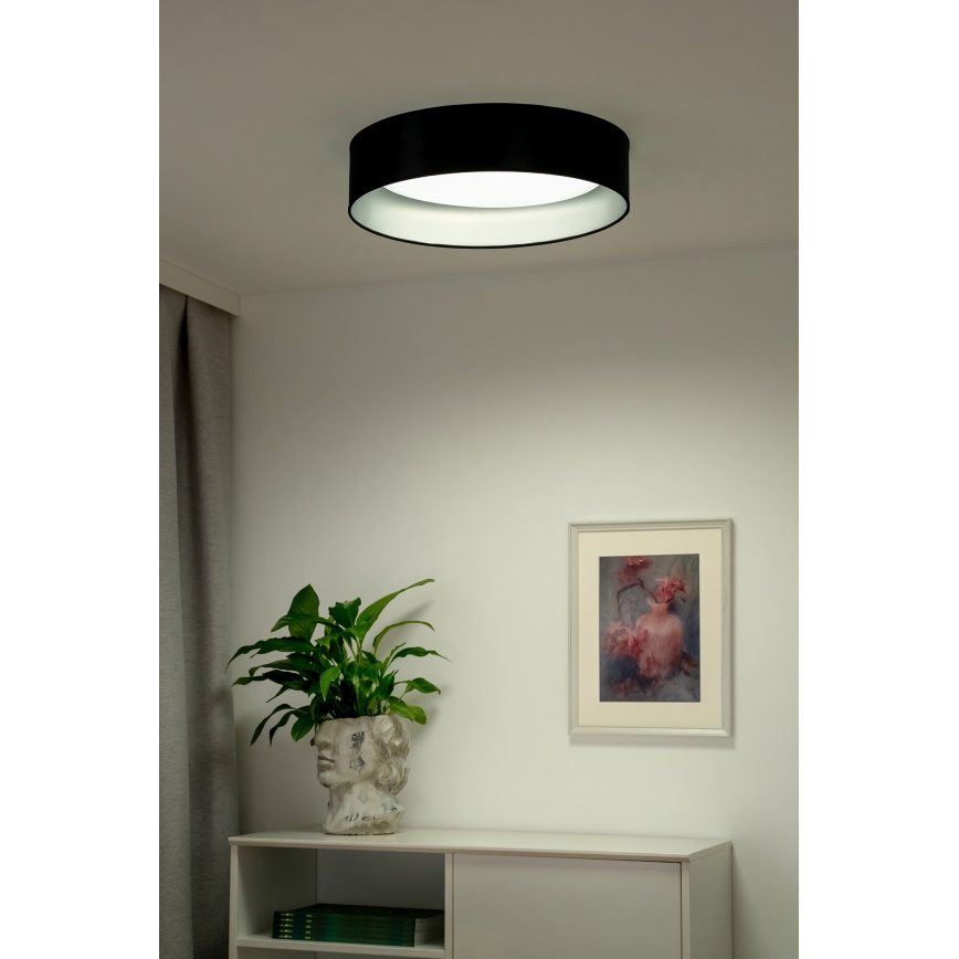 Duolla - LED loftlampe ROLLER LED/24W/230V diameter 45 cm sort/sølvfarvet