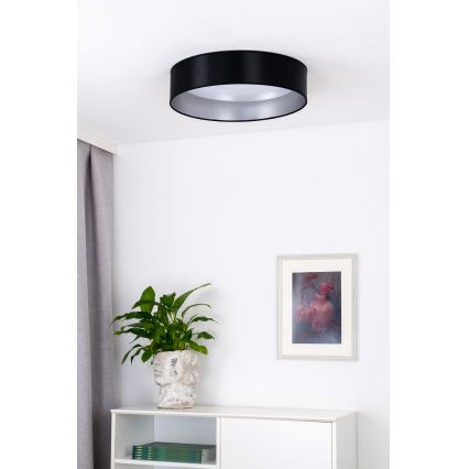 Duolla - LED loftlampe ROLLER LED/24W/230V diameter 45 cm sort/sølvfarvet