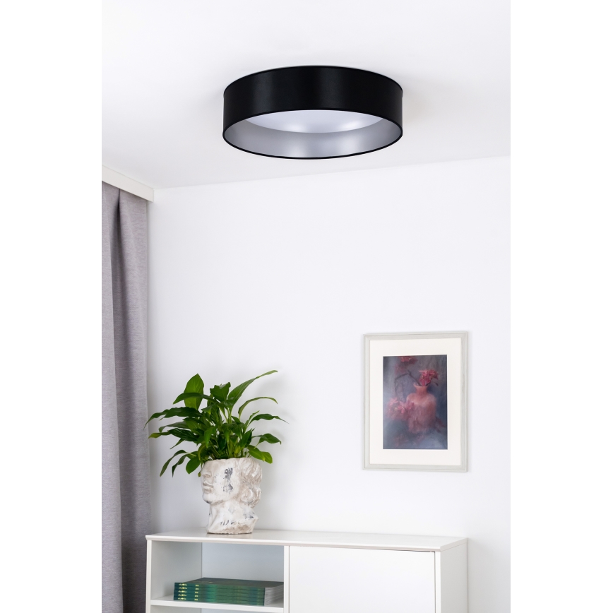 Duolla - LED loftlampe ROLLER LED/24W/230V diameter 45 cm sort/sølvfarvet