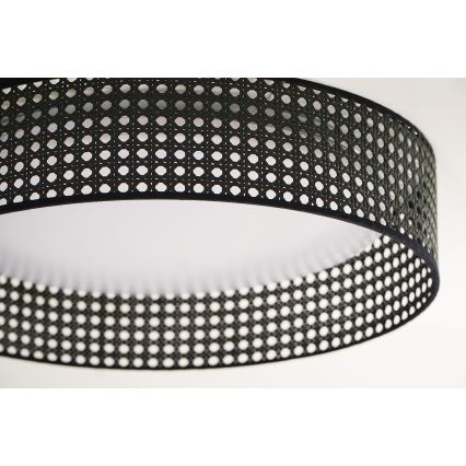 Duolla - LED loftlampe ROLLER RATTAN LED/24W/230V diameter 45 cm sort
