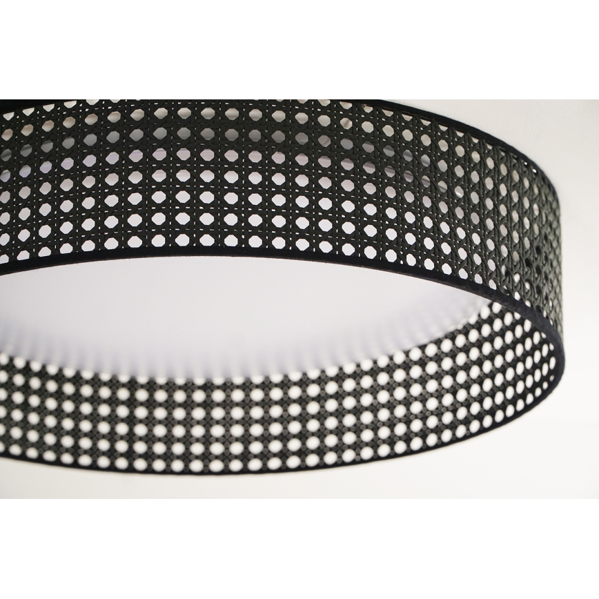 Duolla - LED loftlampe ROLLER RATTAN LED/24W/230V diameter 45 cm sort