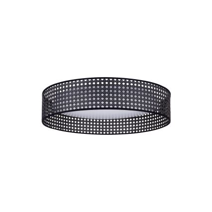 Duolla - LED loftlampe ROLLER RATTAN LED/24W/230V diameter 45 cm sort