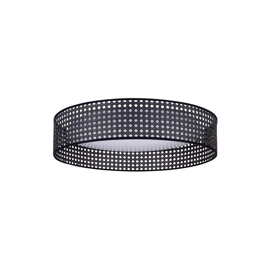 Duolla - LED loftlampe ROLLER RATTAN LED/24W/230V diameter 45 cm sort